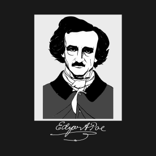 Edgar Allen Poe Portrait and Signature T-Shirt