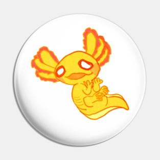 Gold albino axolotl mud puppy shirt Pin