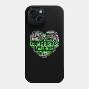 Celiac Disease Green Ribbon Awareness Support Phone Case