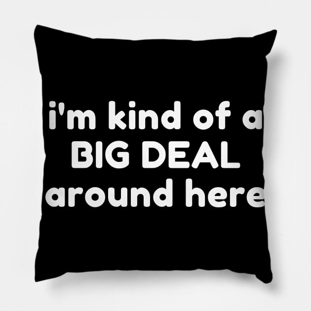 I'm Kind Of A Big Deal Around Here. Funny Sarcastic Saying Pillow by That Cheeky Tee