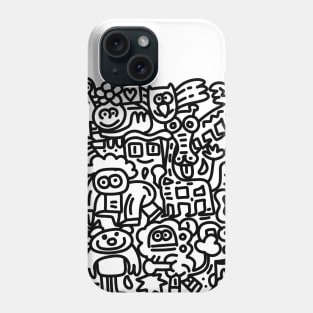 Hand Drawn Vector Illustration of Doodle, cartoon sketch animals illustration Phone Case