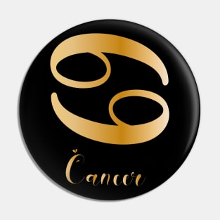 Cancer Zodiac Sign Golden Pin