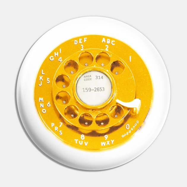 70s Mustard Yellow Rotary Dial Pi Phone Pin by Lyrical Parser