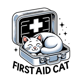 First Aid Cat Pun Nurse Doctor Healthcare Novelty Funny Cat T-Shirt