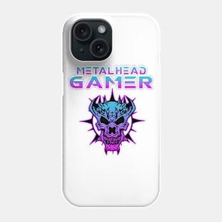 Metalhead Gamer Demon Skull Blue Tone Phone Case