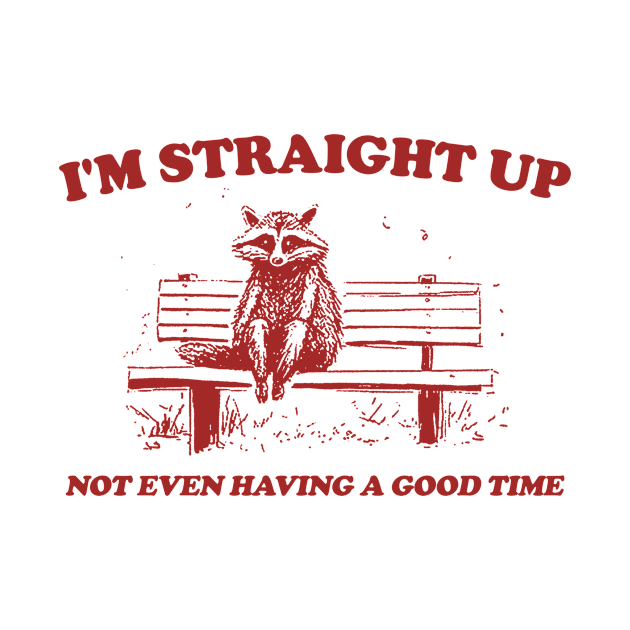 I'm Straight Up Not Even Having a Good Time, Raccoon Drawing T Shirt, Raccoon Meme T Shirt, Sarcastic T Shirt, Unisex by Y2KERA