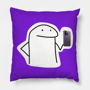 Stickman with an iPhone 14 Pillow