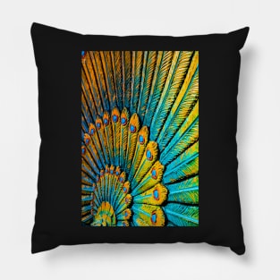 Full frame peacock feather wreath, Hinduist art. V Pillow