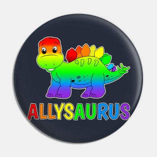 Dinosaur Stegosaurus Gay Pride Ally - LGBT Allysaurus Pin