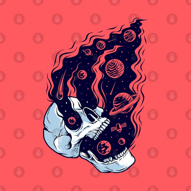 Universe Skull Illustration by Mako Design 