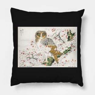 Japanese Short-eared Owl Water color Numata Kashu Pillow