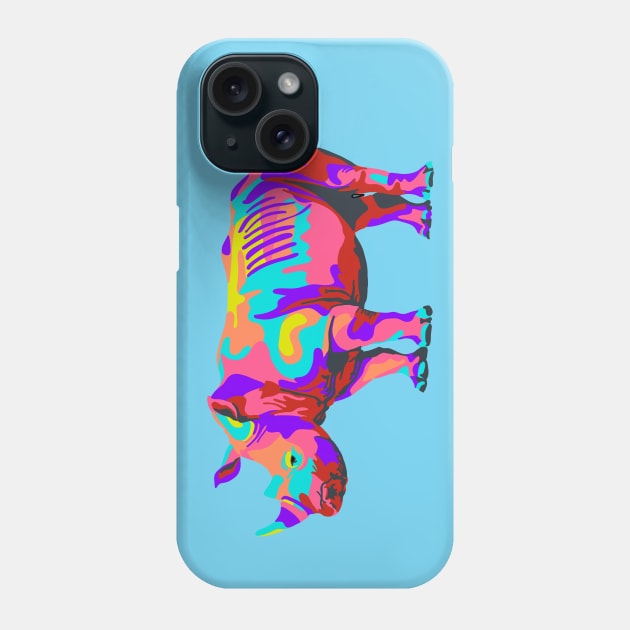 Rainbow Rhino Phone Case by Slightly Unhinged