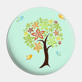 Tree and birds Pin