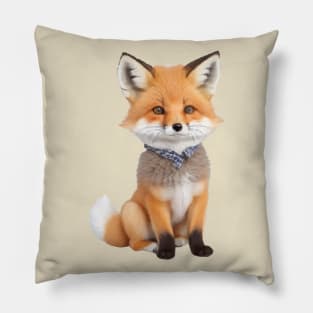 Nature, Cute Fox With Cute Small Shirt Pillow