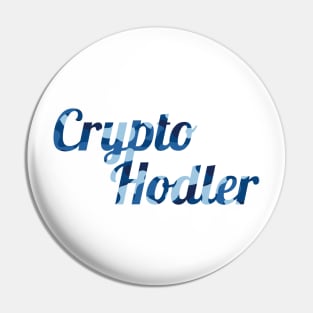 Crypto Hodler Blue Camo Big Logo Pin