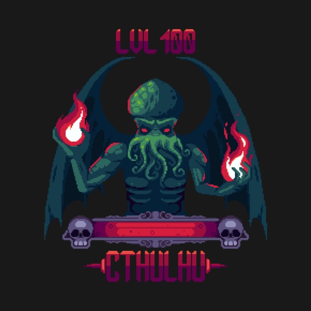 Pixelated Peril: Confronting the Retro Game's Cthulhu Boss by Holymayo Tee