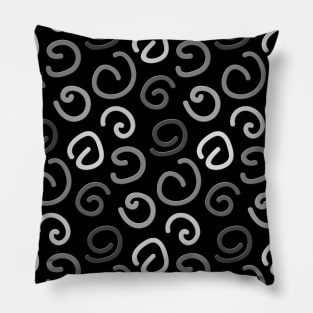 Black and white spiral pattern Pillow