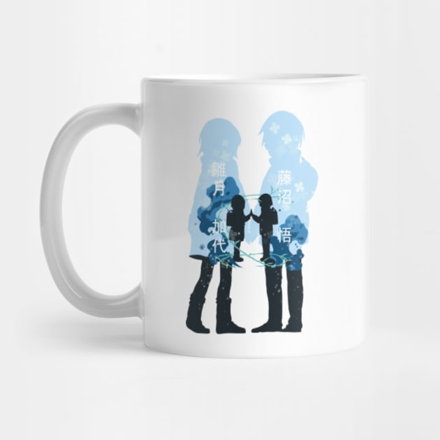 Erased Anime Characters Kayo and Satoru in Aesthetic Minimalist Design -  Erased - Mug