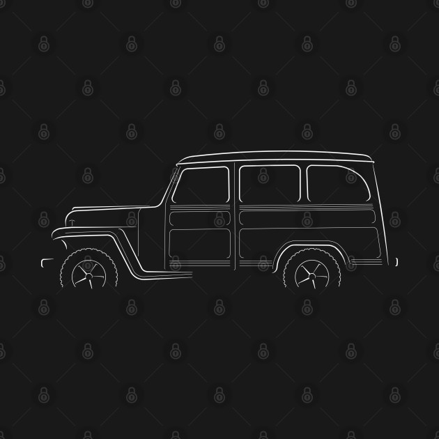 Front/profile Willys Overland - stencil, white by mal_photography