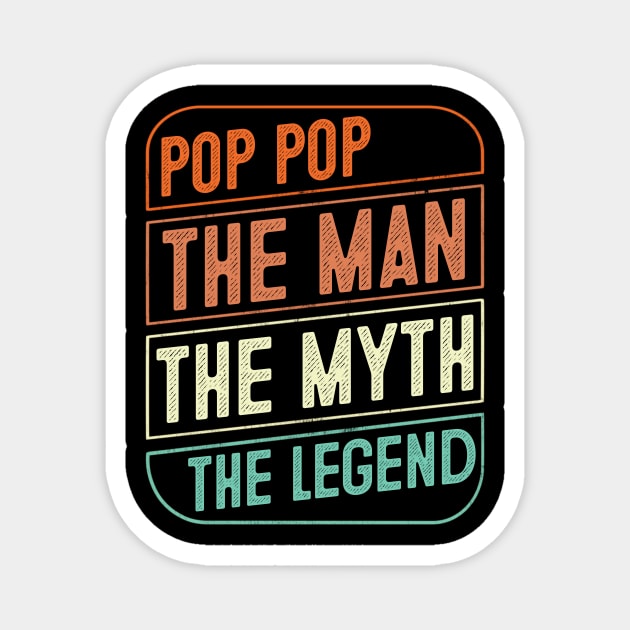 Pop Pop The Man The Myth The Legend Father's Day Gift Magnet by Sincu