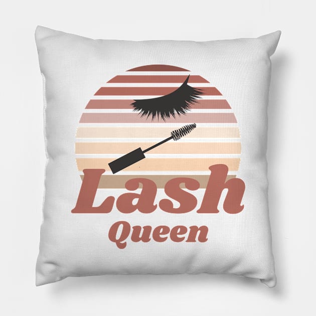 Gift Idea for Lash Artist Lash Boss Lash Tech or Lash Hustler Lady Girl Pillow by The Mellow Cats Studio