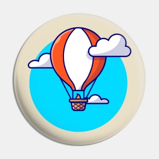 Hot Air Balloon Cartoon Vector Icon Illustration Pin