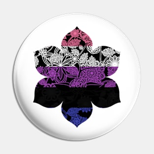 Flight Over Flowers of Fantasy - Genderfluid Pride Flag Pin