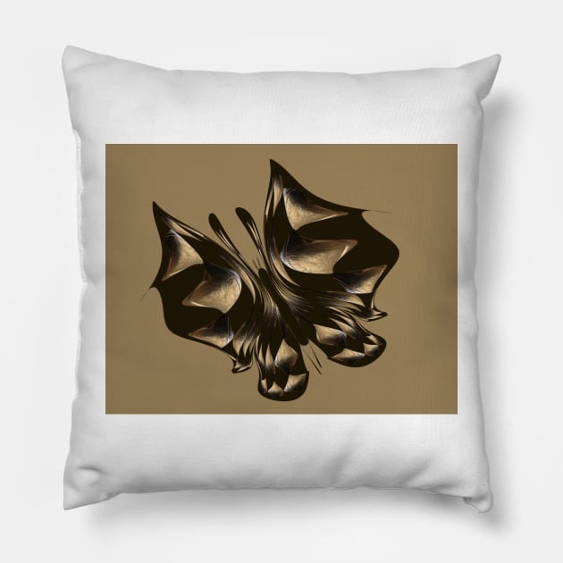 Gold Butterfly Pillow by Almanzart