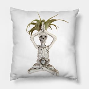 Yoga Skeleton Plant Pillow