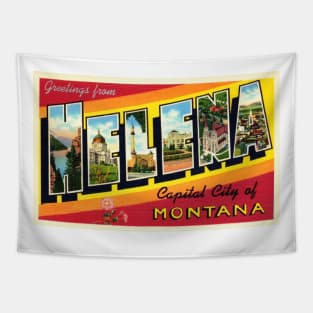 Greetings from Helena Montana - Vintage Large Letter Postcard Tapestry