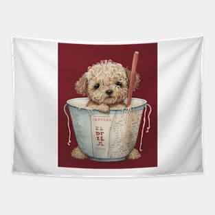 Dog having Noodles Tapestry