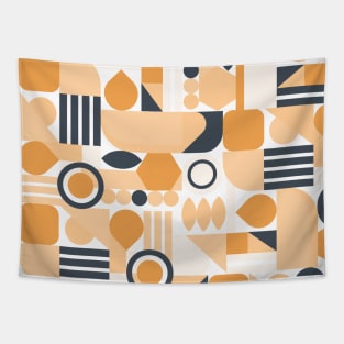 Orange geometric pattern abstract Tapestry