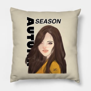 Autumn Season Girl Pillow