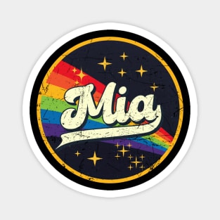 Mia // Rainbow In Space Vintage Grunge-Style Magnet