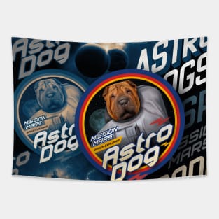 Sharpei dog astronaut v2 Tapestry