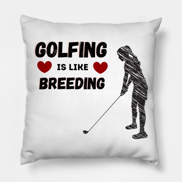 Golfing Girl Hobbies Pillow by NICHE&NICHE