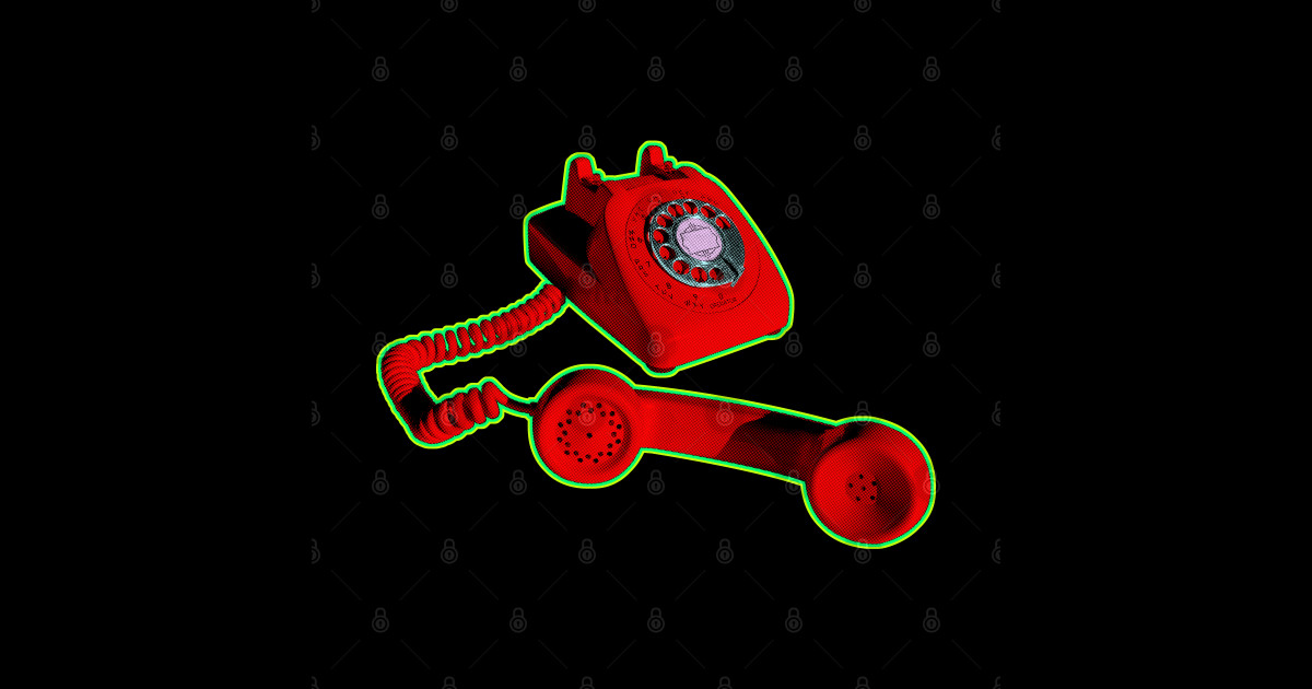Call Me on The Red Telephone - Telephone - Sticker | TeePublic