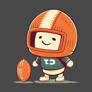 Supercharged Fandom: Embrace the Coolness of a Comic-style Boy American Football Fan T-Shirt