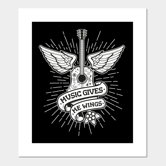 Music Gives Me Wings - Old School Tattoo Guitar - Old School Tattoo - Posters and Art Prints | TeePublic Music Gives Me Wings - Old School Tattoo Guitar - Old School Tattoo - Posters and Art Prints | TeePublic