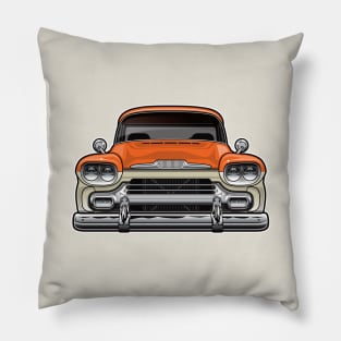 1958 Chevy Apache Orange Pillow