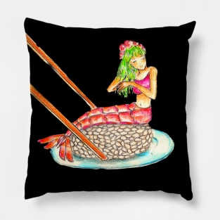 Sushi Mermaid -Creative Pen Art Pillow