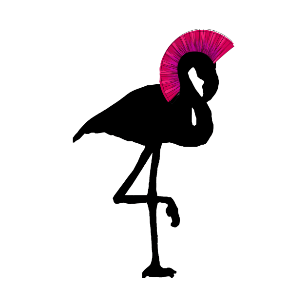 Flamingo Old Punk Rocker Mohawk Hairstyle by TammyWinandArt