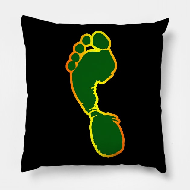 Vintage Colorful Footprint Illustration Birthday Gift Pillow by GBDesigner