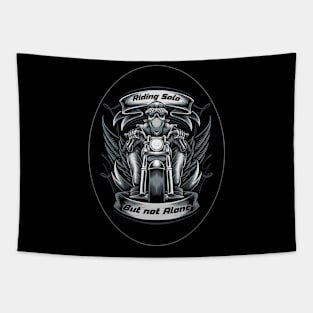 Riding Solo But Not Alone - Biker Life Tapestry