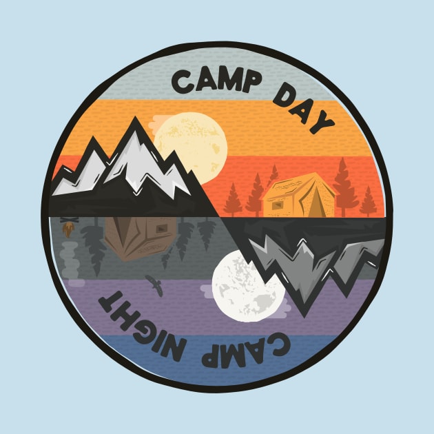 camp day camp night by Mint Tees