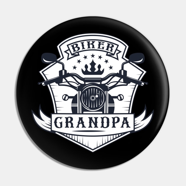 Biker Grandpa Motorcycle Pin by EPDROCKS