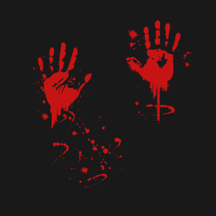 Halloween bloody hands blood splatter gift idea T-Shirt