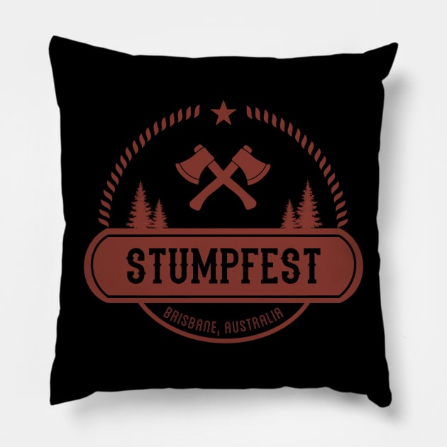 Stumpfest Pillow by Black Red Store