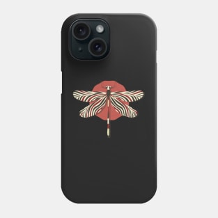 DragonFly Colorful wavey design wings sitting on the rose vector illustration Phone Case