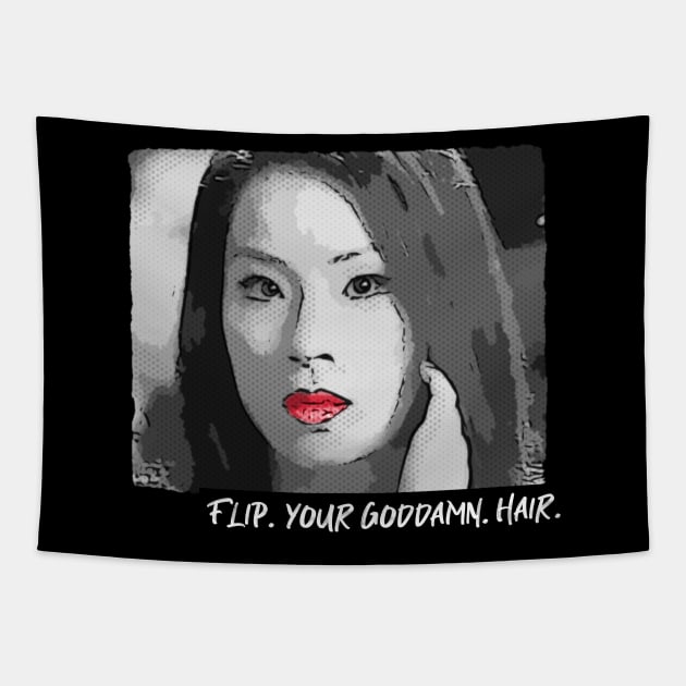 Lucy Liu: Flip Your GD Hair Tapestry by LiunaticFringe